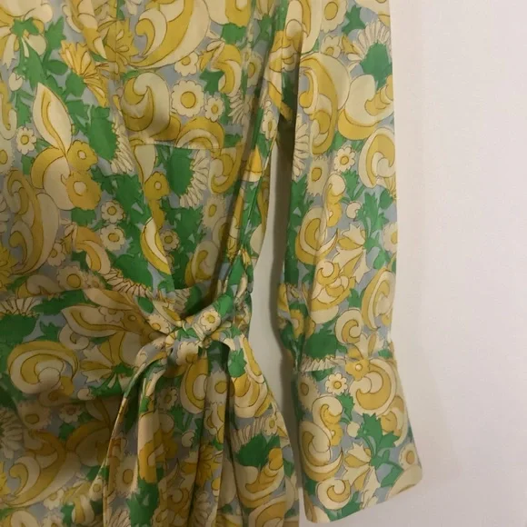 ZARA Floral Mini Wrap Dress with Satin Feel Size XS - Picture 5 of 16